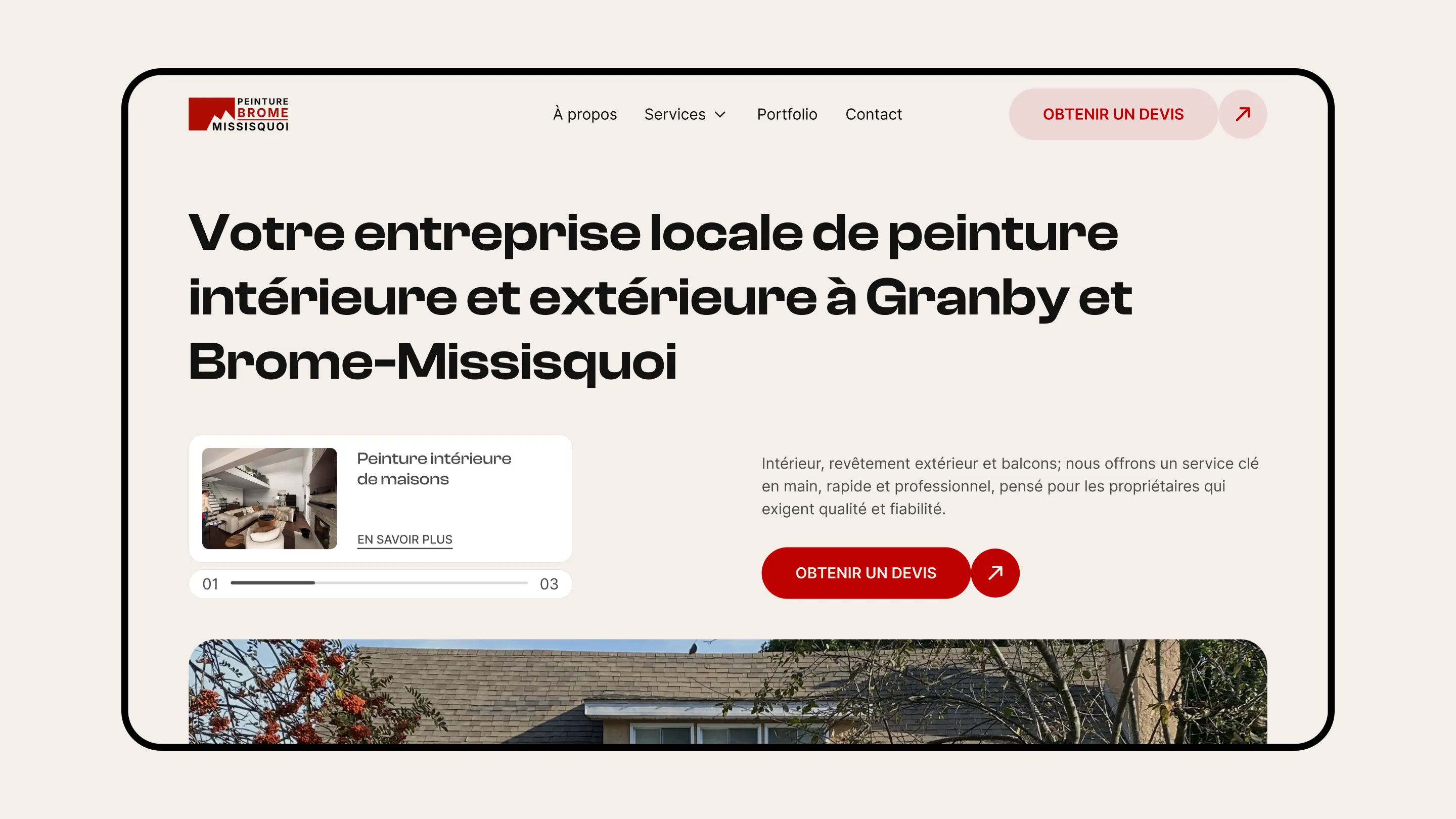 Brome Painting Business website