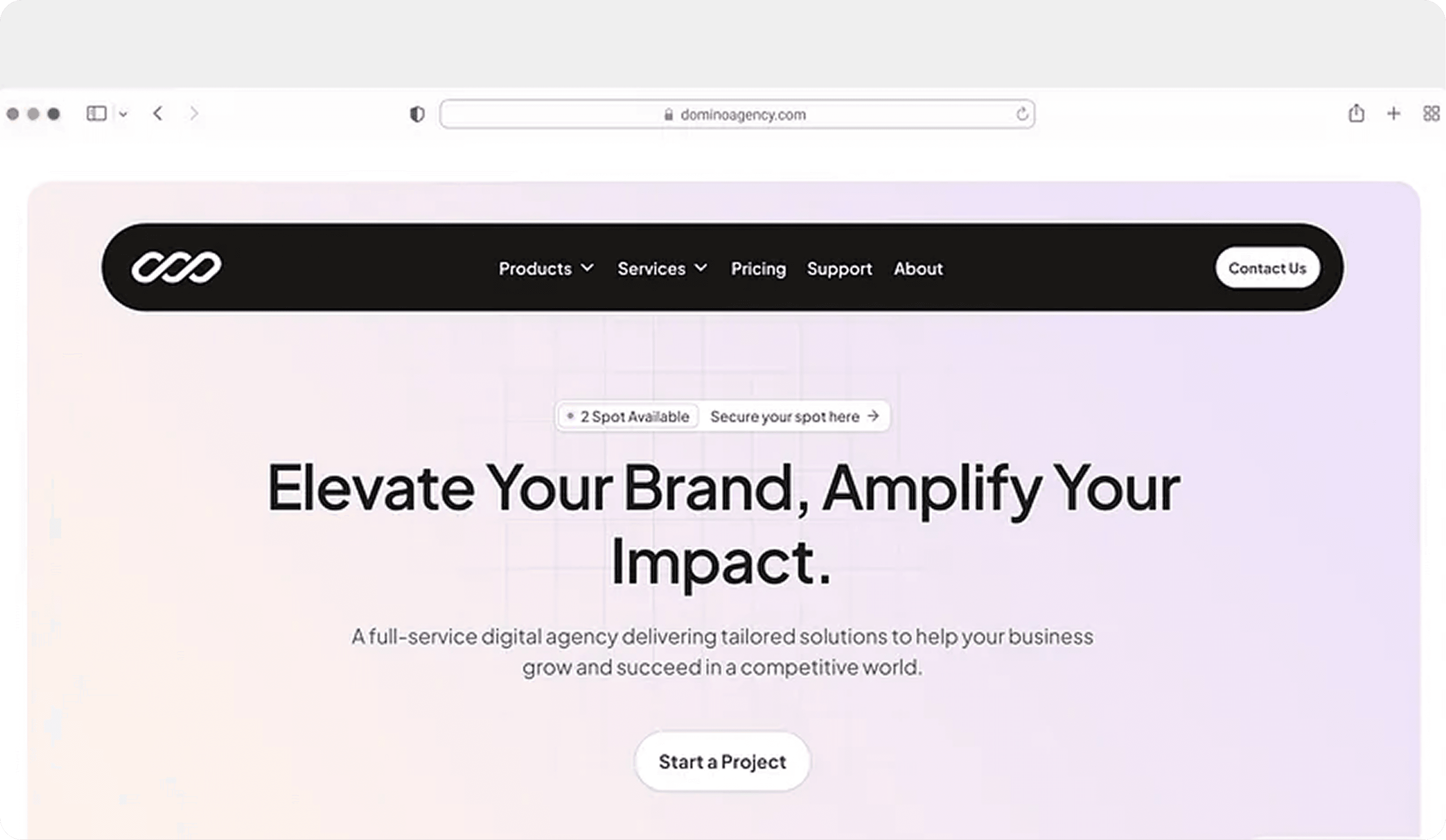 Domino Agency website